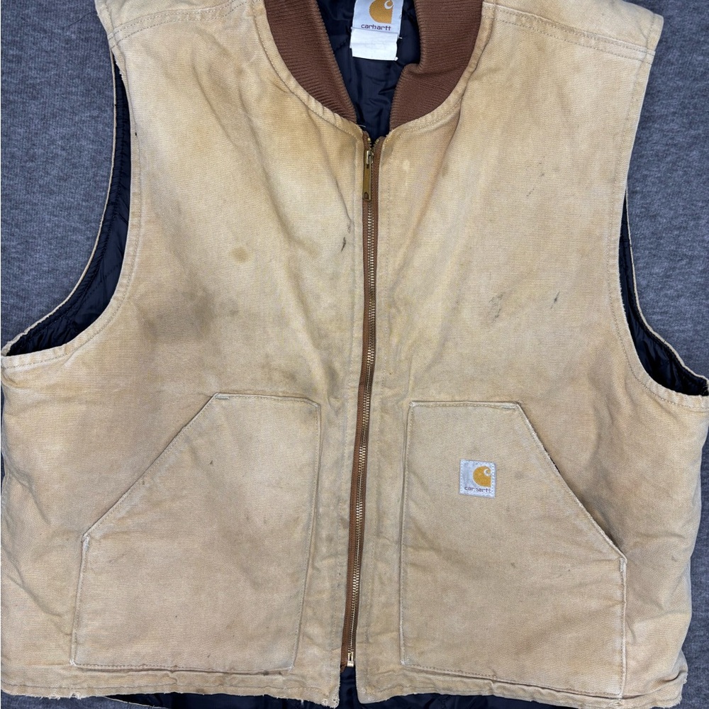 Carhartt Beige and Brown Utility Vest